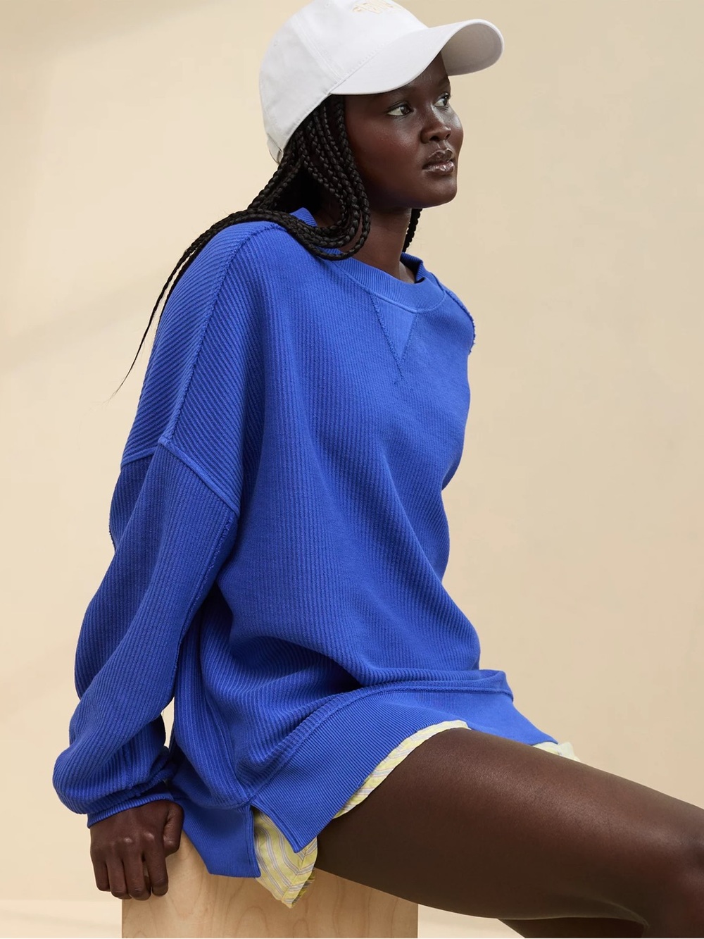 Aerie big chill textured crew sweatshirt